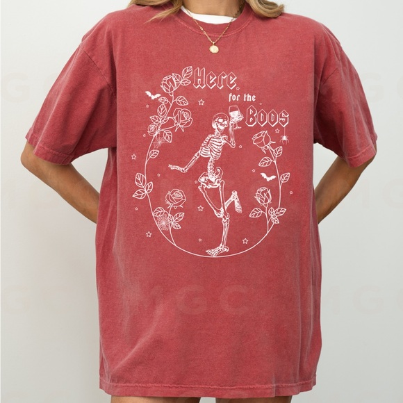 🚨 SALE 🚨 Comfort Colors Here For the Boos Halloween Graphic Tee - Picture 5 of 10